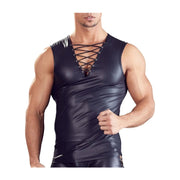 PU Lederen Tanktop Veters