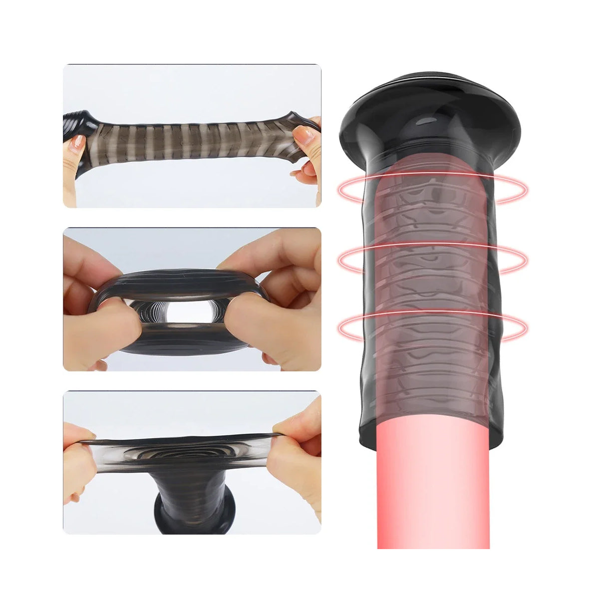 Uitschuifbare Penis Sleeve met Extra Functie