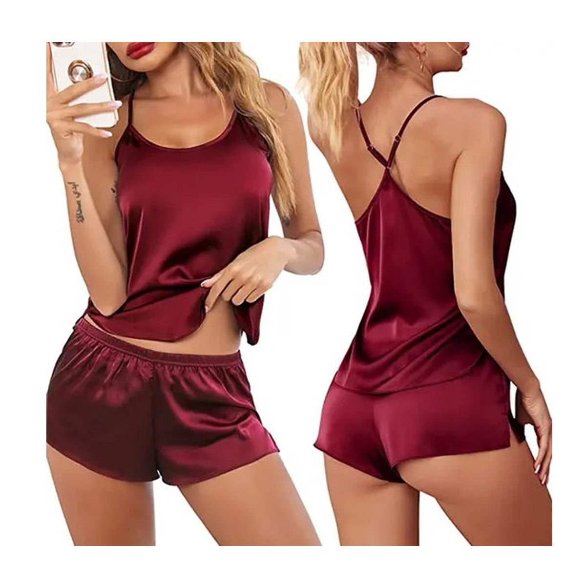 Satijnen Nachtkleding Set