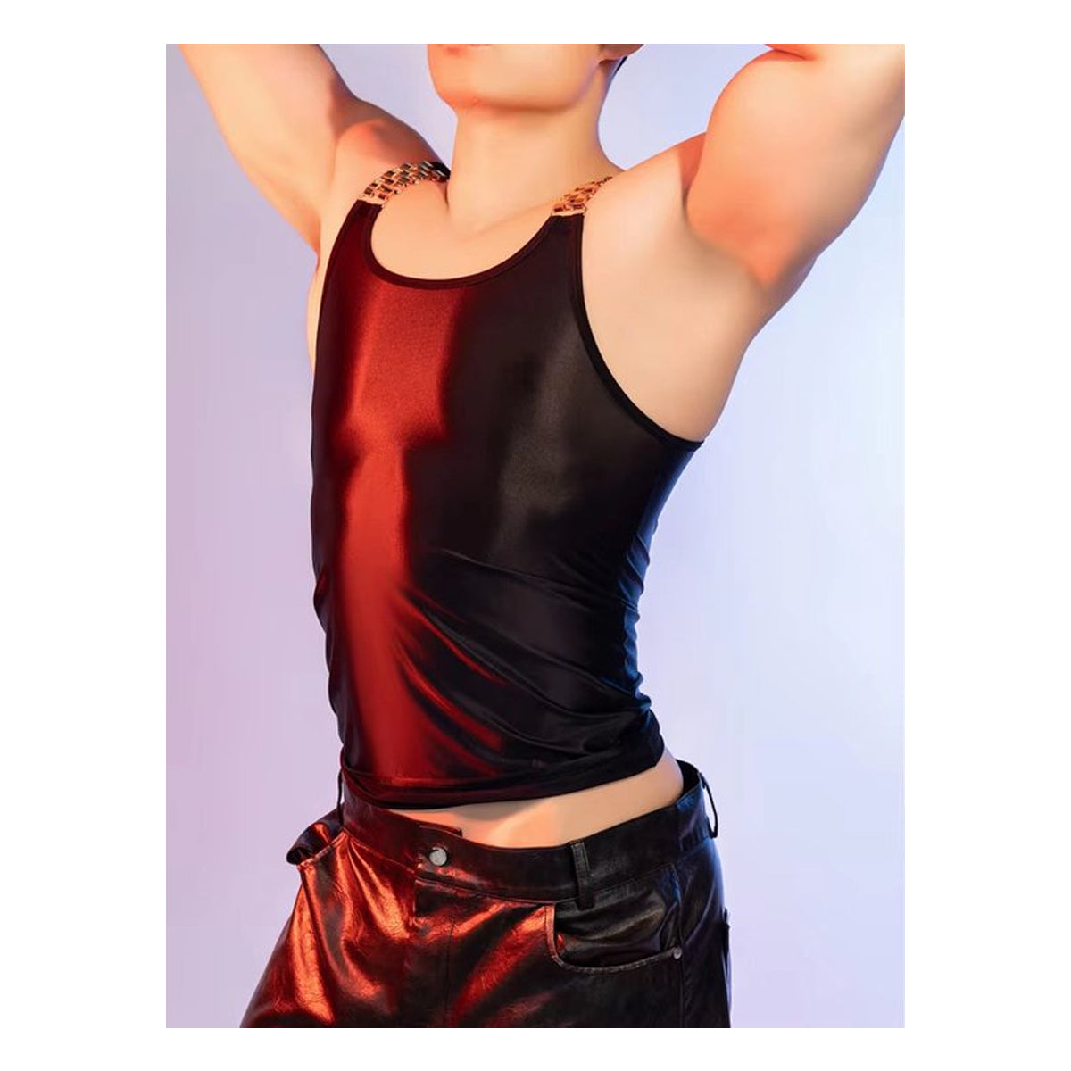 Heren Glanzende Tanktop