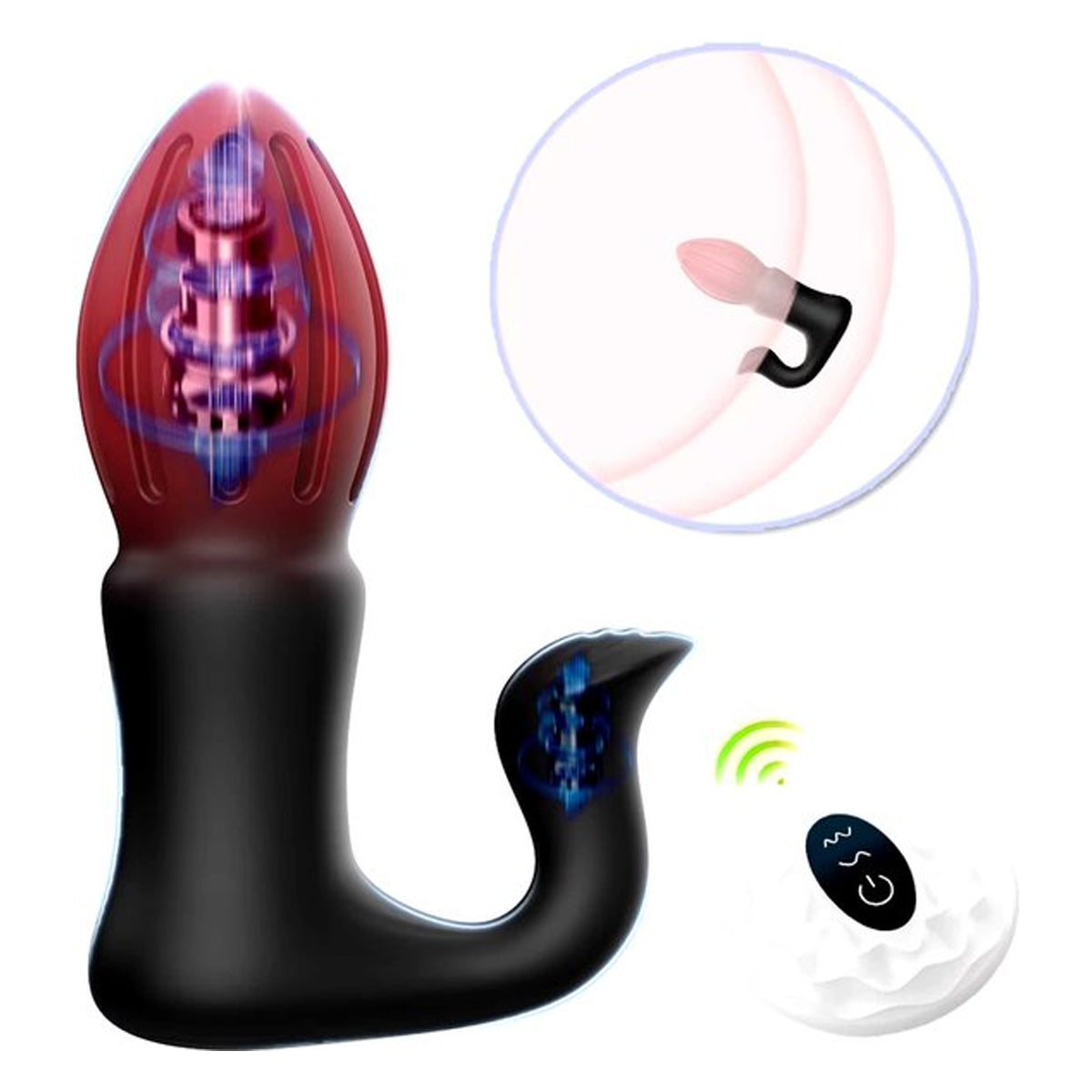 Buttplug met externe prostaat vibrator