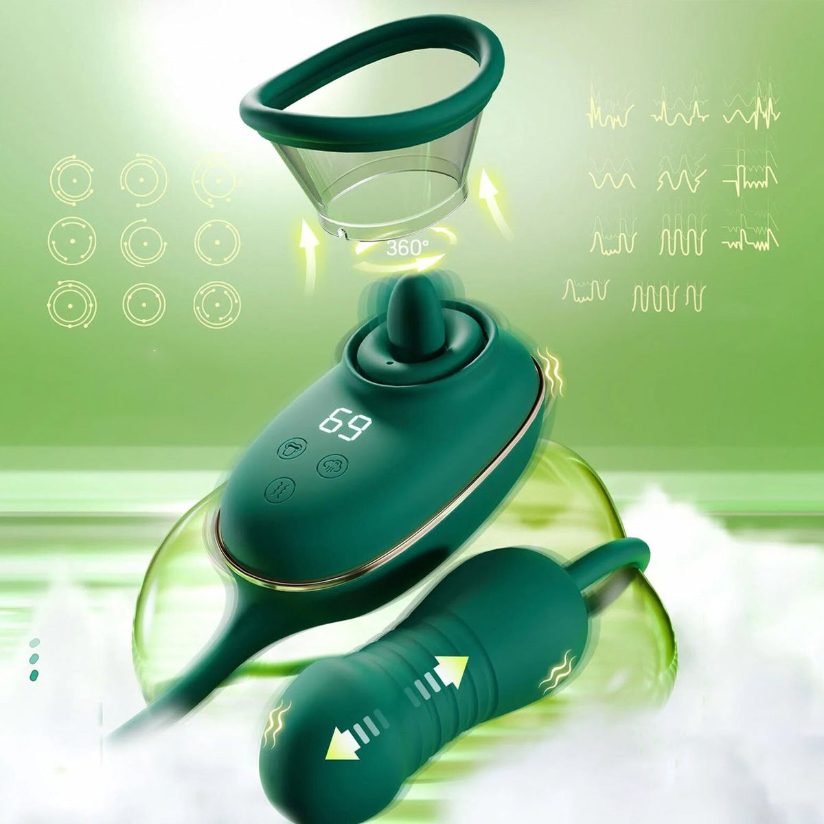 Clitorisvibrator met stotende dildo