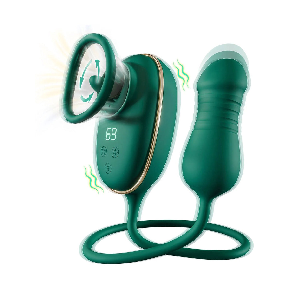 Clitorisvibrator met stotende dildo