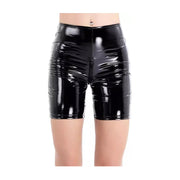 Strakke Latex Short met Open Kruis Functie
