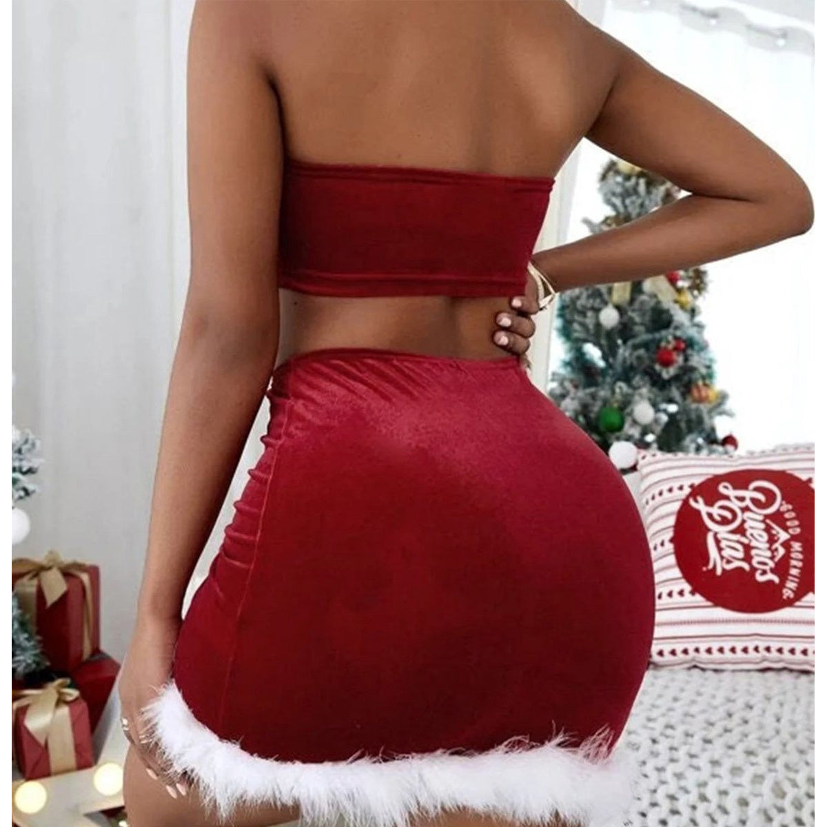 Erotische Kerstvrouw Rok en Topje
