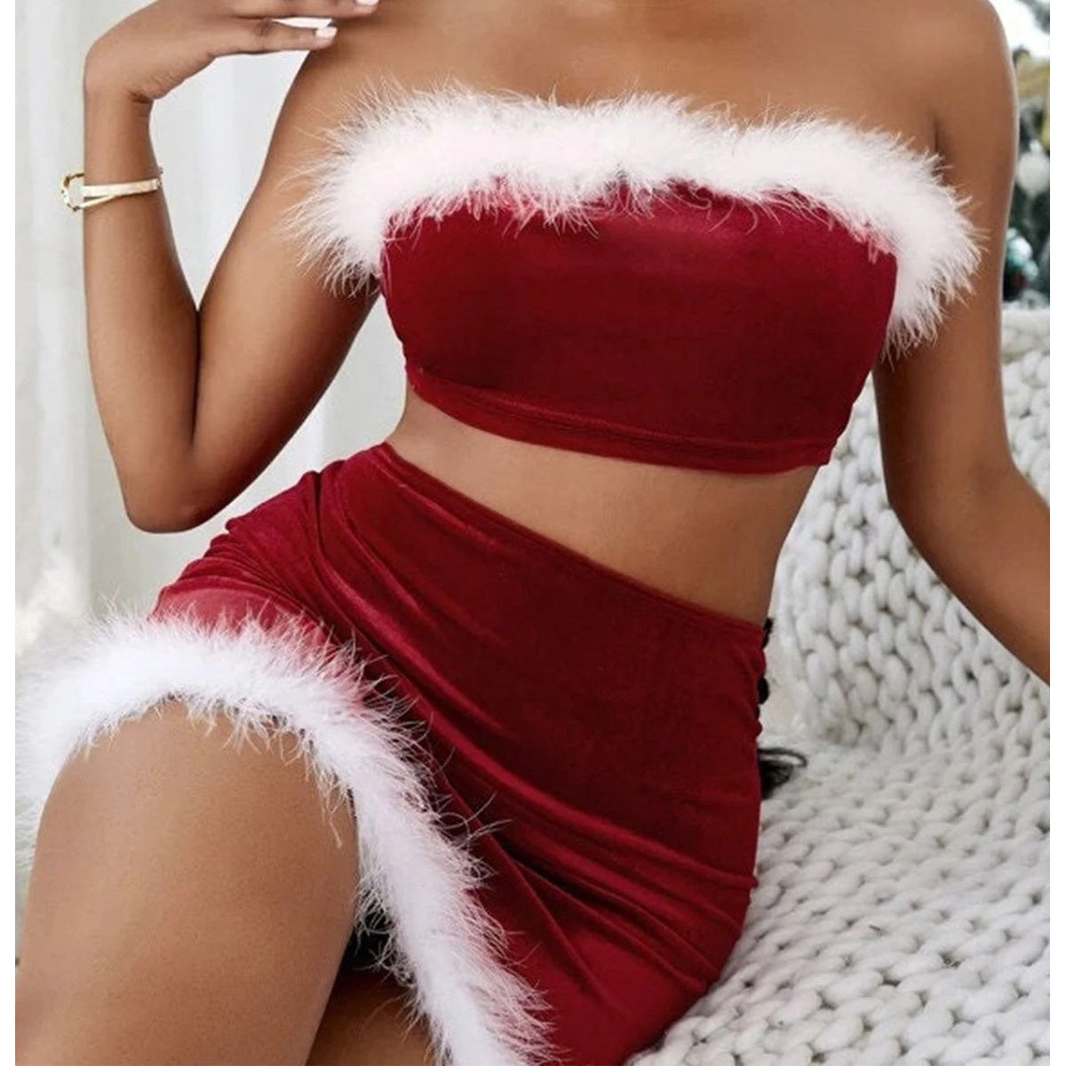 Erotische Kerstvrouw Rok en Topje