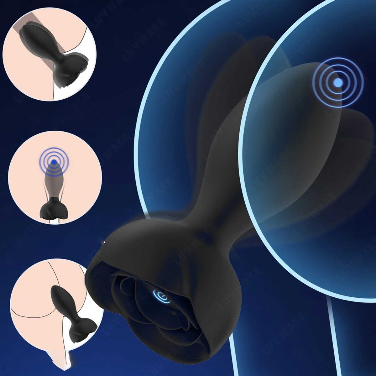 Rotating butt plug vibrator