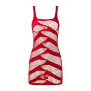 Sexy doorschijnende Rode Mini Jurk