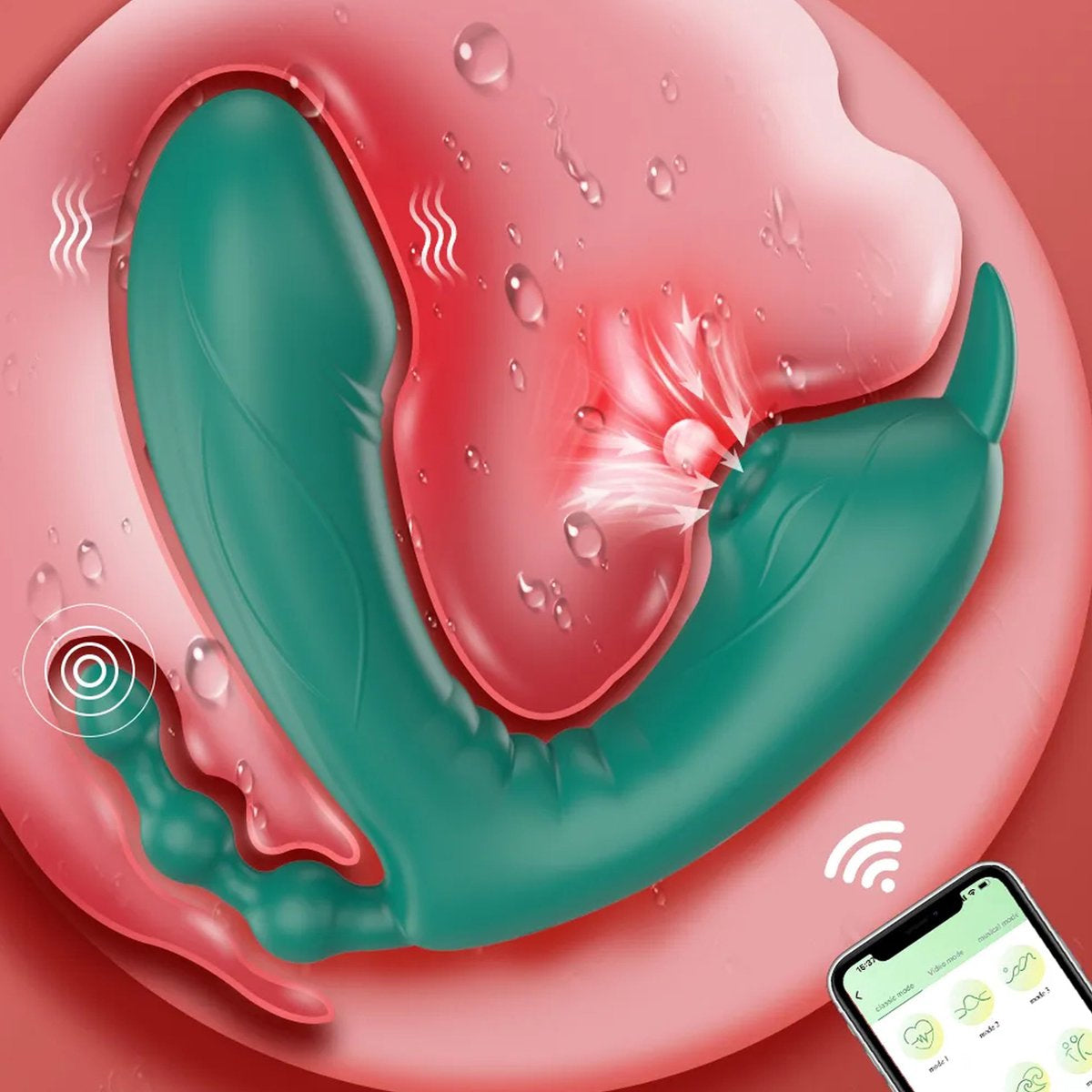 Triple Vibrator Bluetooth Bestuurbaar