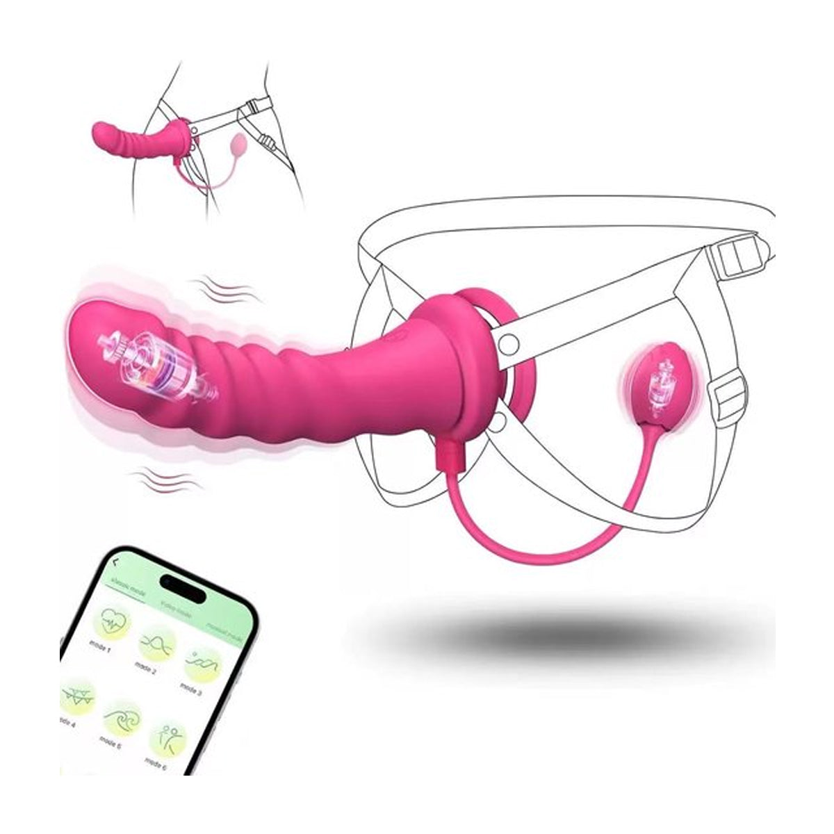 Strap on Vibrator met Harnas