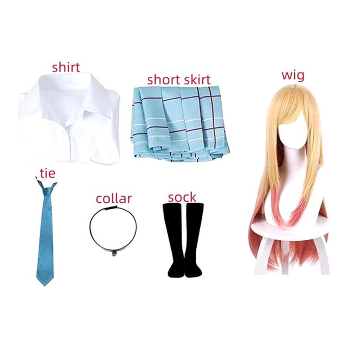 Luxe 6-delige cosplay schoolmeisje
