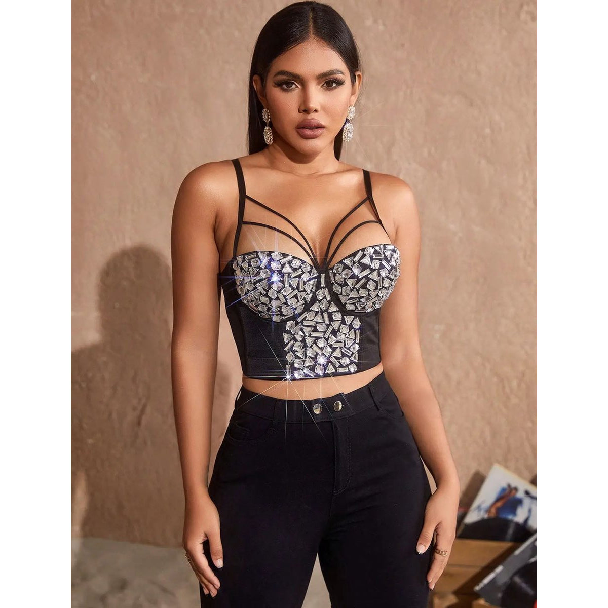 Korset Top Zilver Diamant