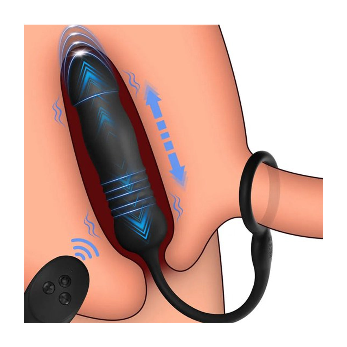 Anale Telescoopvibrator met Penisring