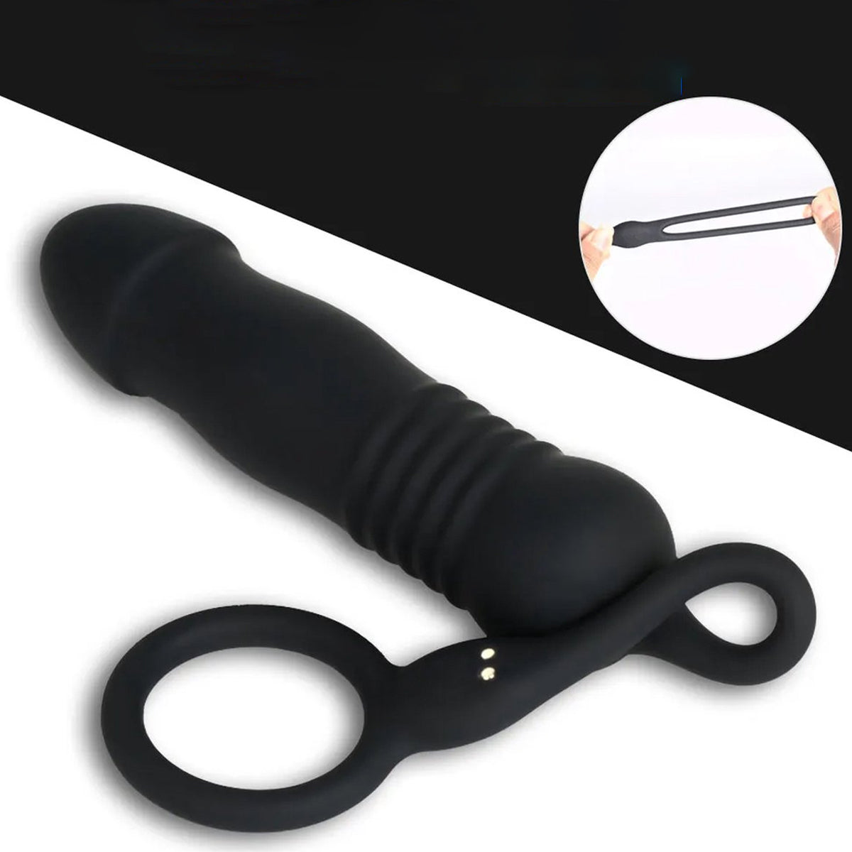 Anale Telescoopvibrator met Penisring