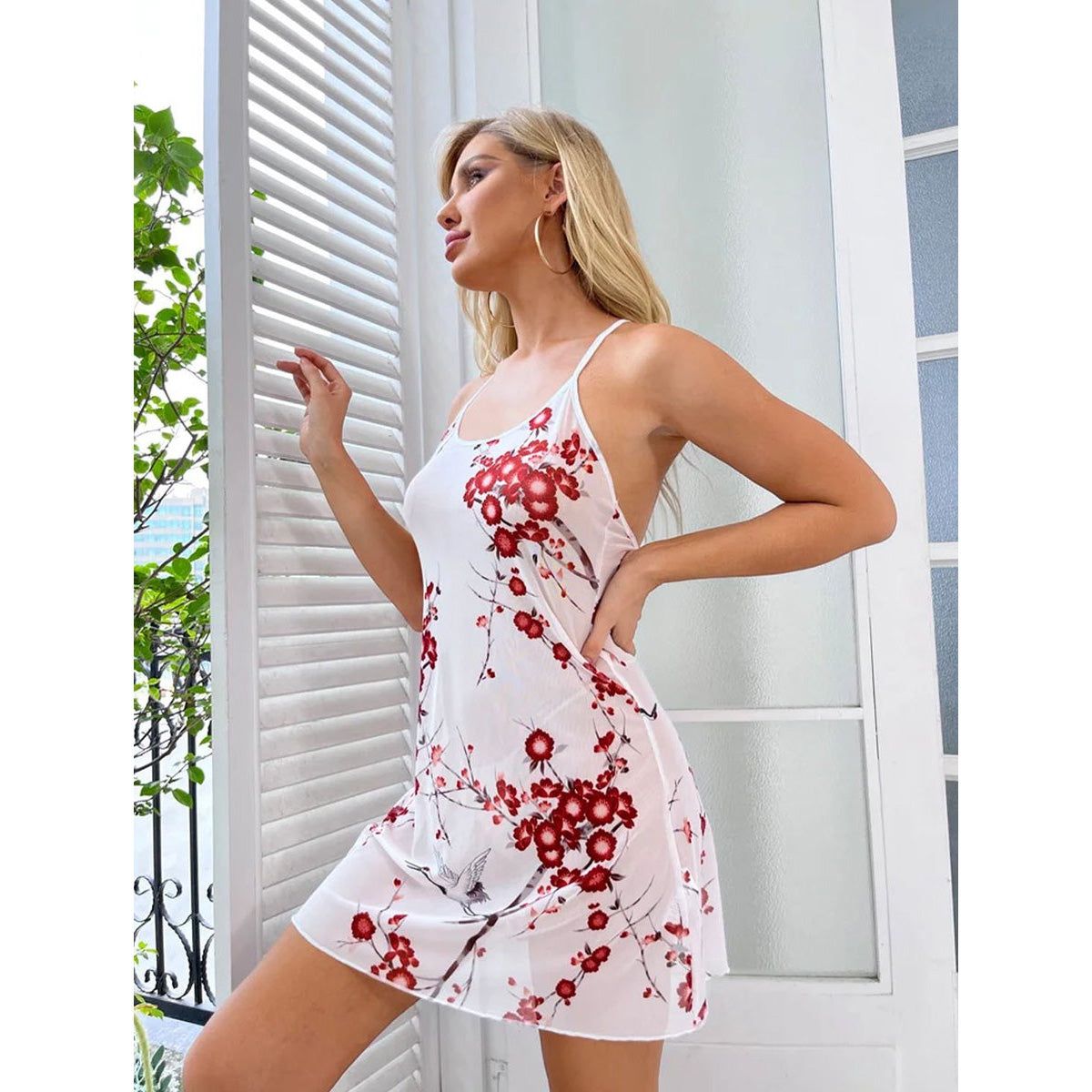 Transparante Nachtjurk Flower