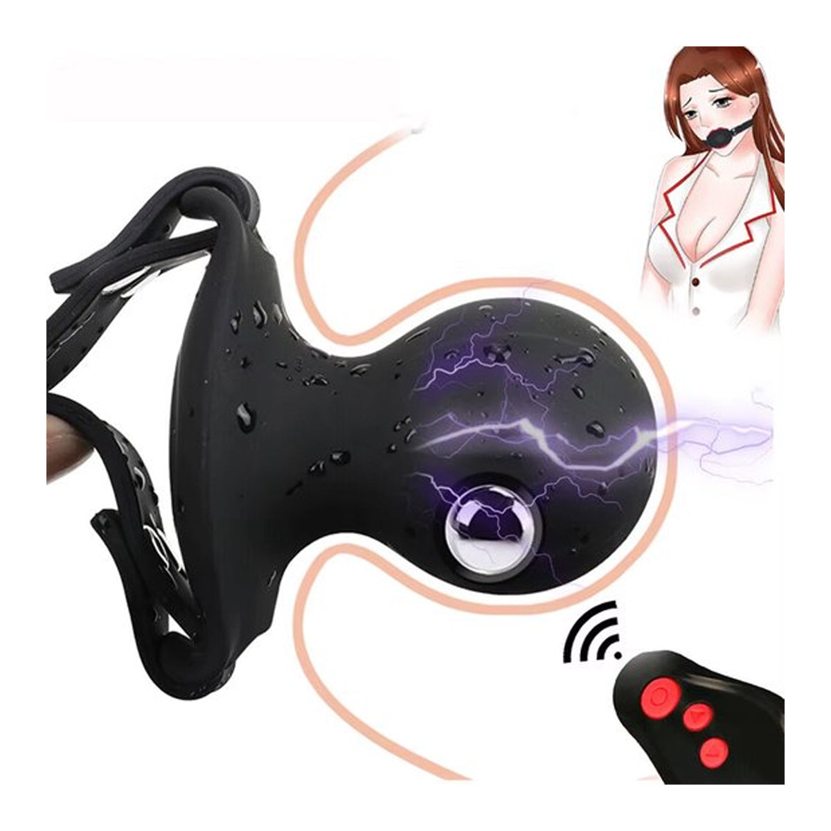 E-stim vibrerende mond gag