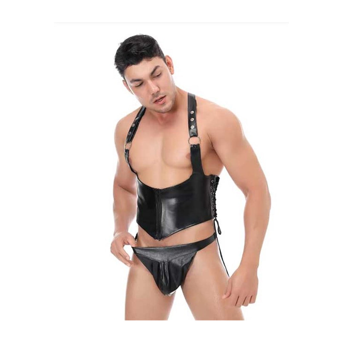 Lederen Body Harnas met Onderbroek