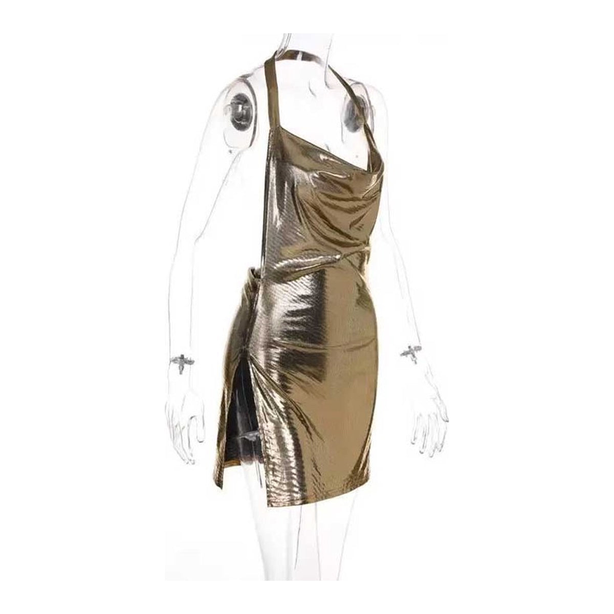 Mini jurk met V-split