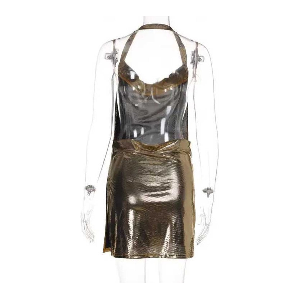 Mini jurk met V-split