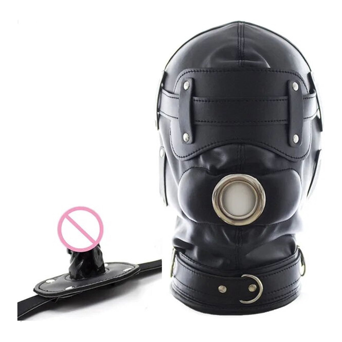 Bondage masker met gag penis