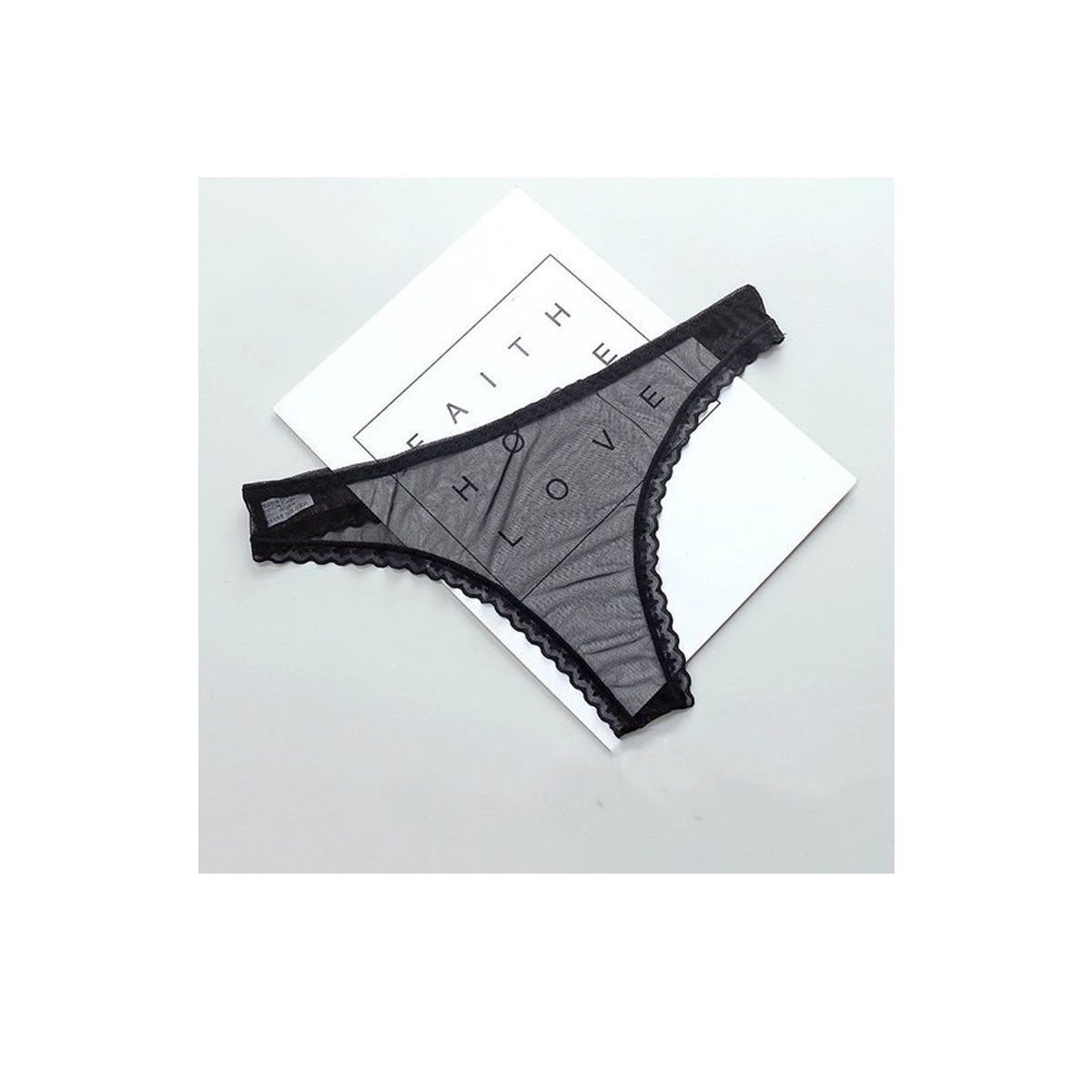 Zwarte Transparante Slip