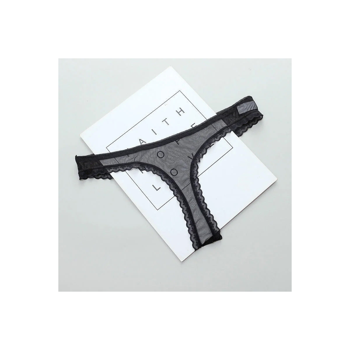 Zwarte Transparante Slip