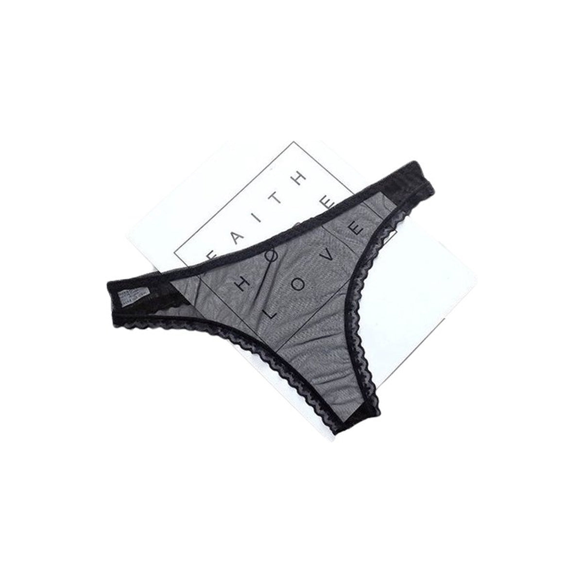 Zwarte Transparante Slip