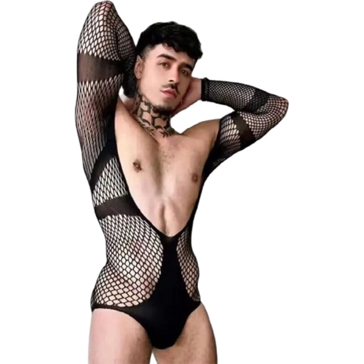 Sexy Heren Visnet Bodysuit