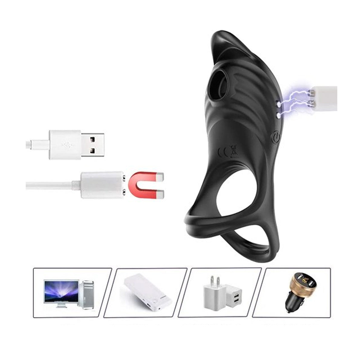 Penisring Vibrator met Clitoris Luchtdruk Stimulatie