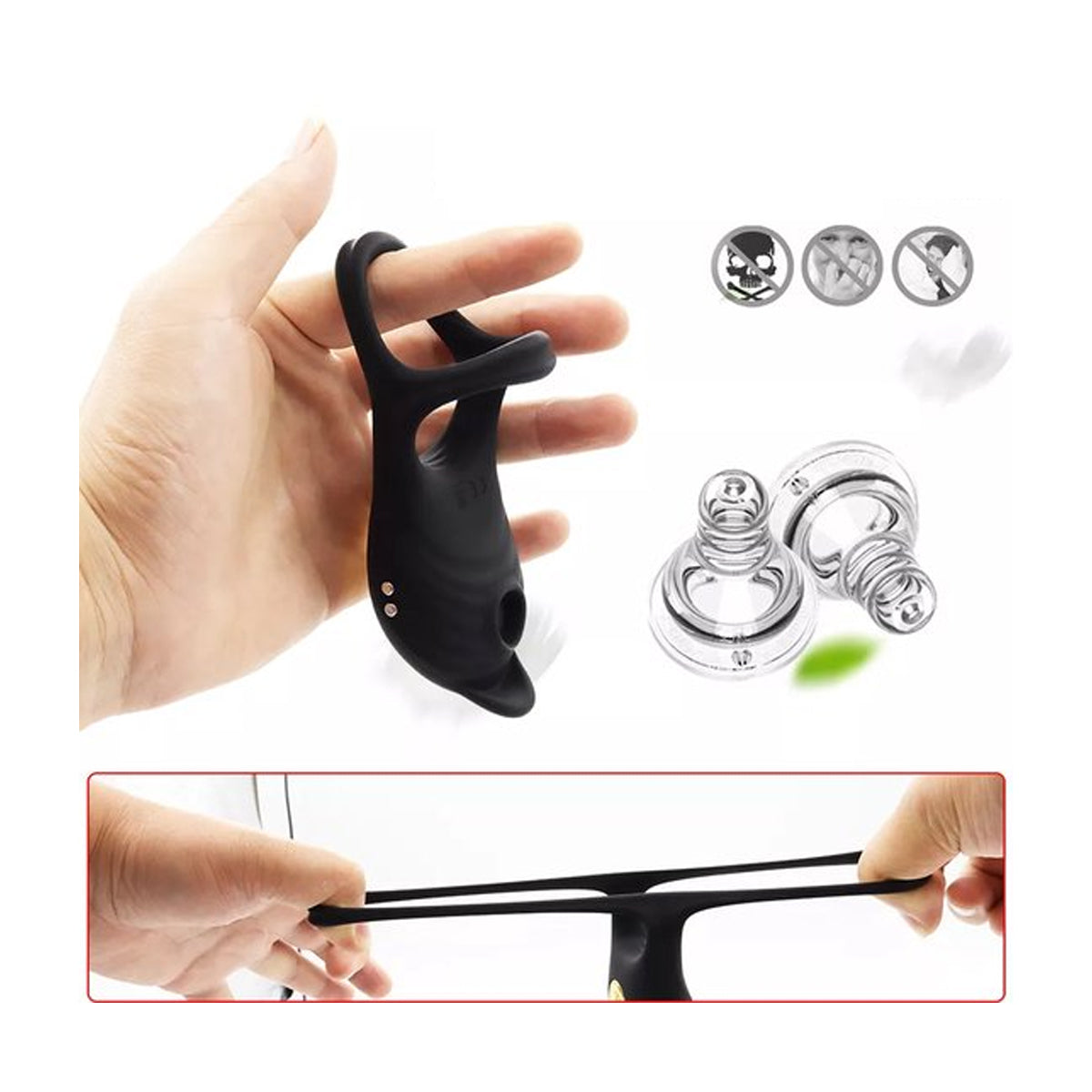 Penisring Vibrator met Clitoris Luchtdruk Stimulatie