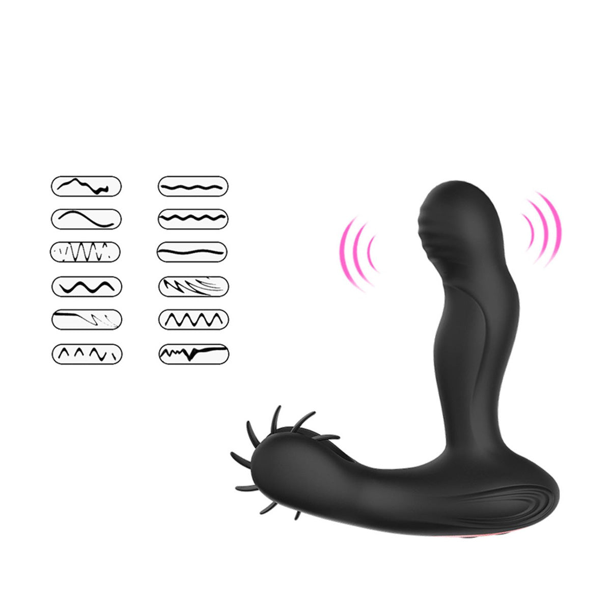 Verwarmde Anale Vibrator met Scrotum Wiel