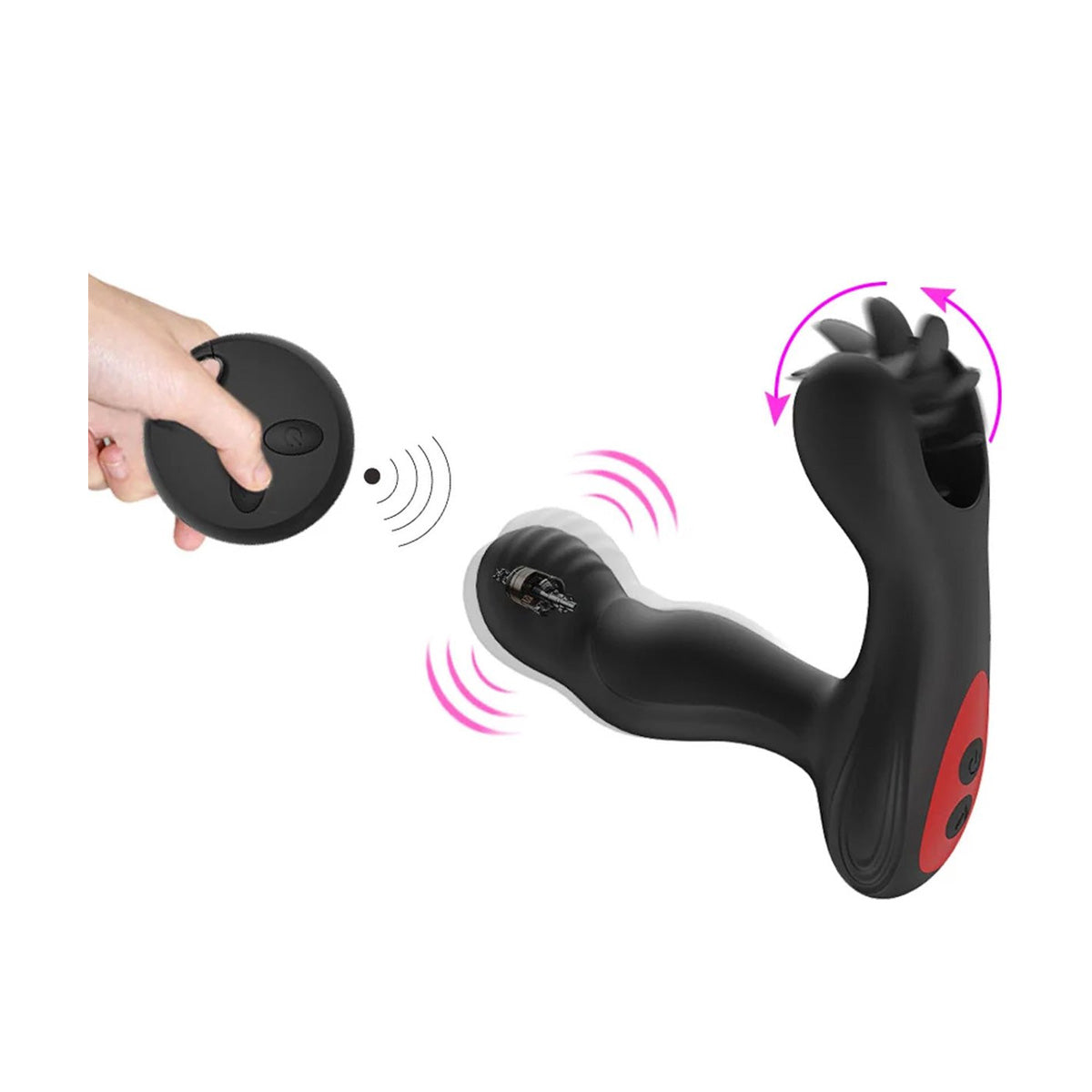 Verwarmde Anale Vibrator met Scrotum Wiel