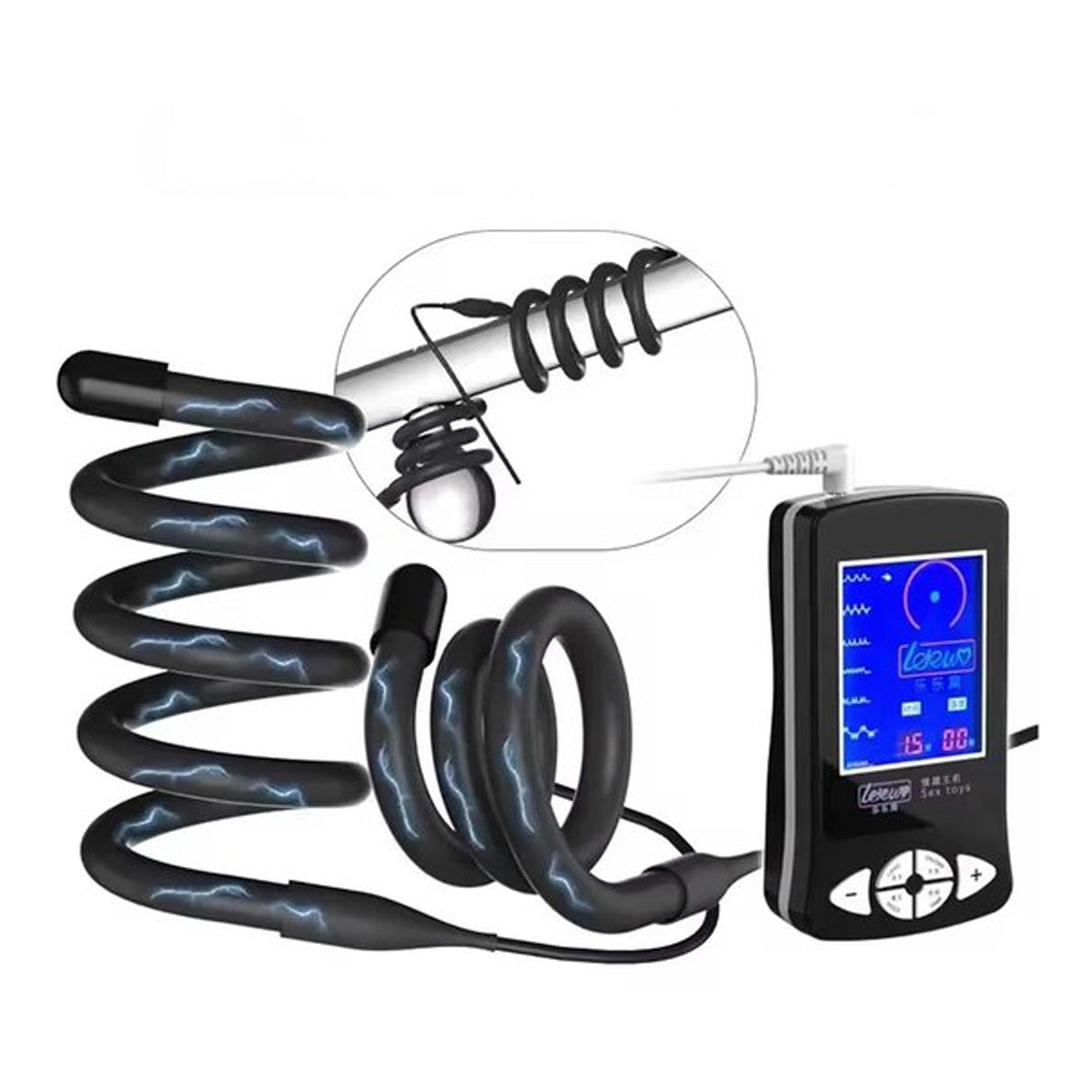 E-stim penis en scrotum stimulatie