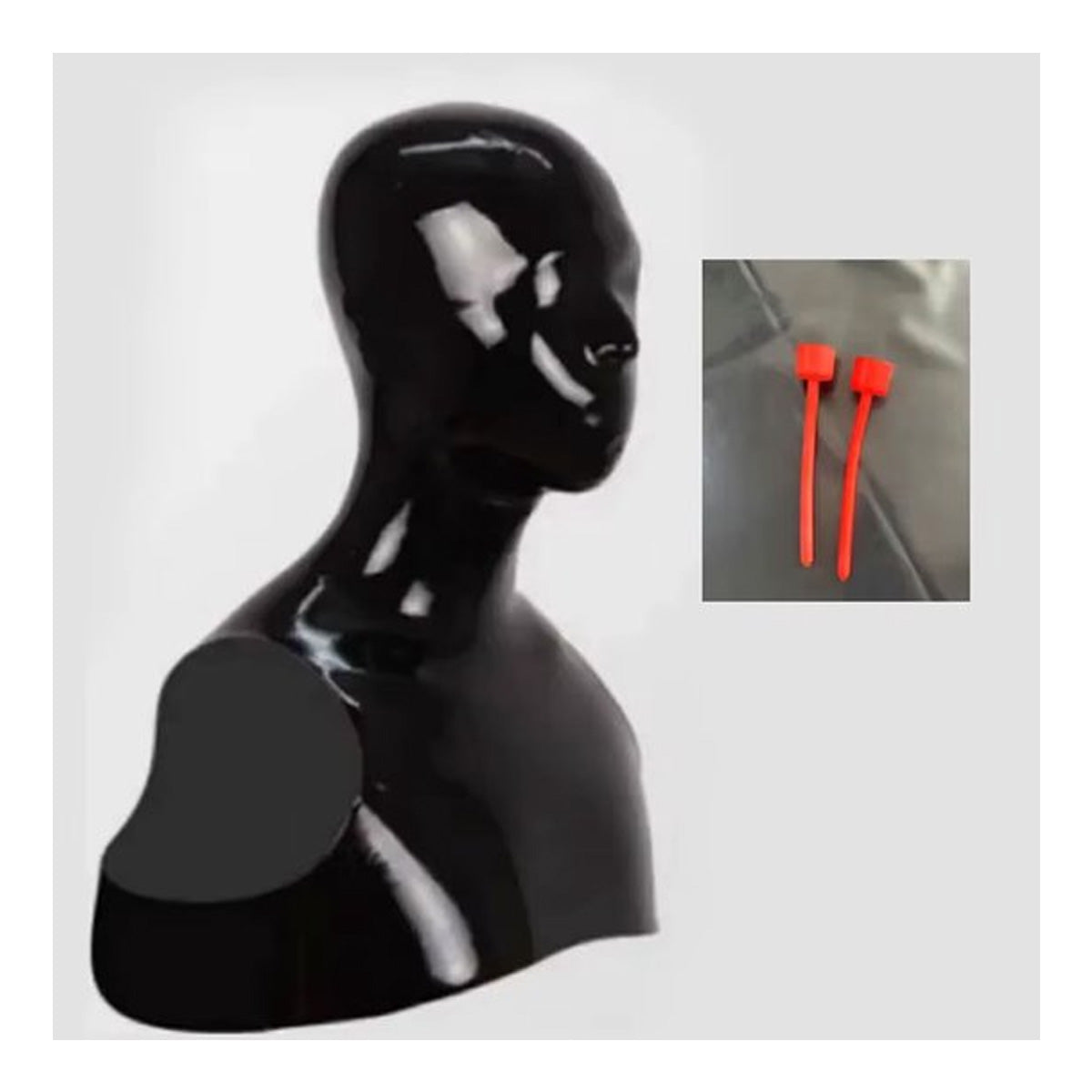 Latex Fetisj harnas Masker met Neusbuizen