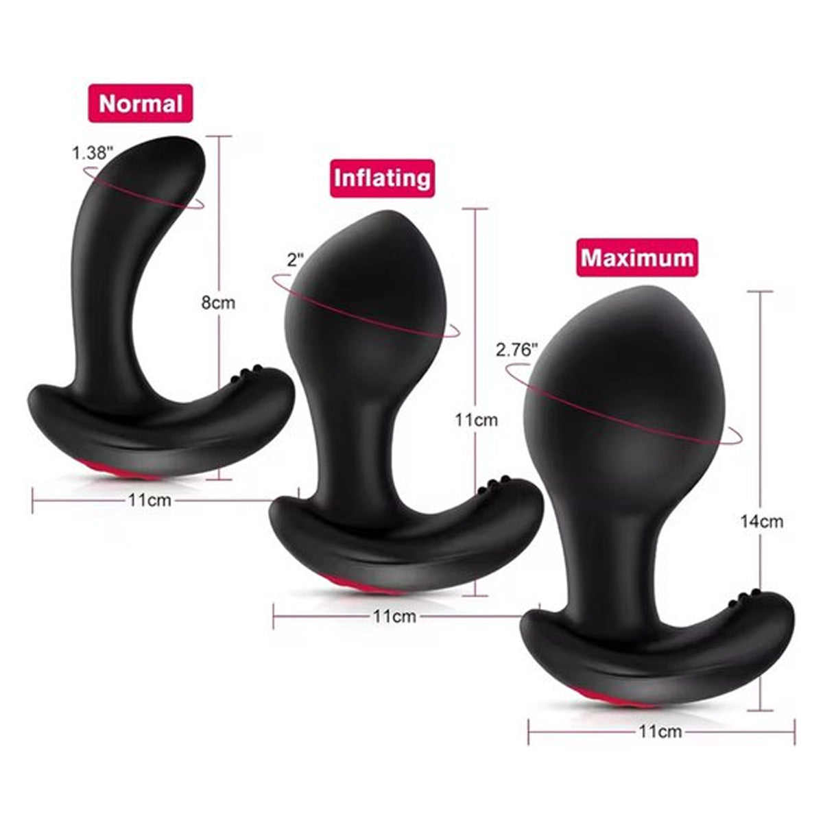 Grote anale opblaasbare vibrator