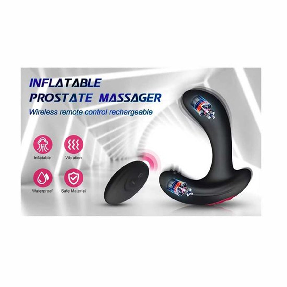 Grote anale opblaasbare vibrator