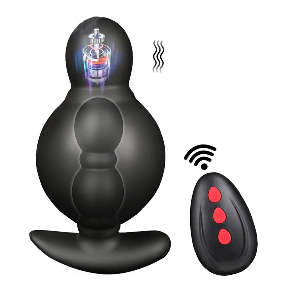 Opblaasbare en vibrerende anale kralen XXL