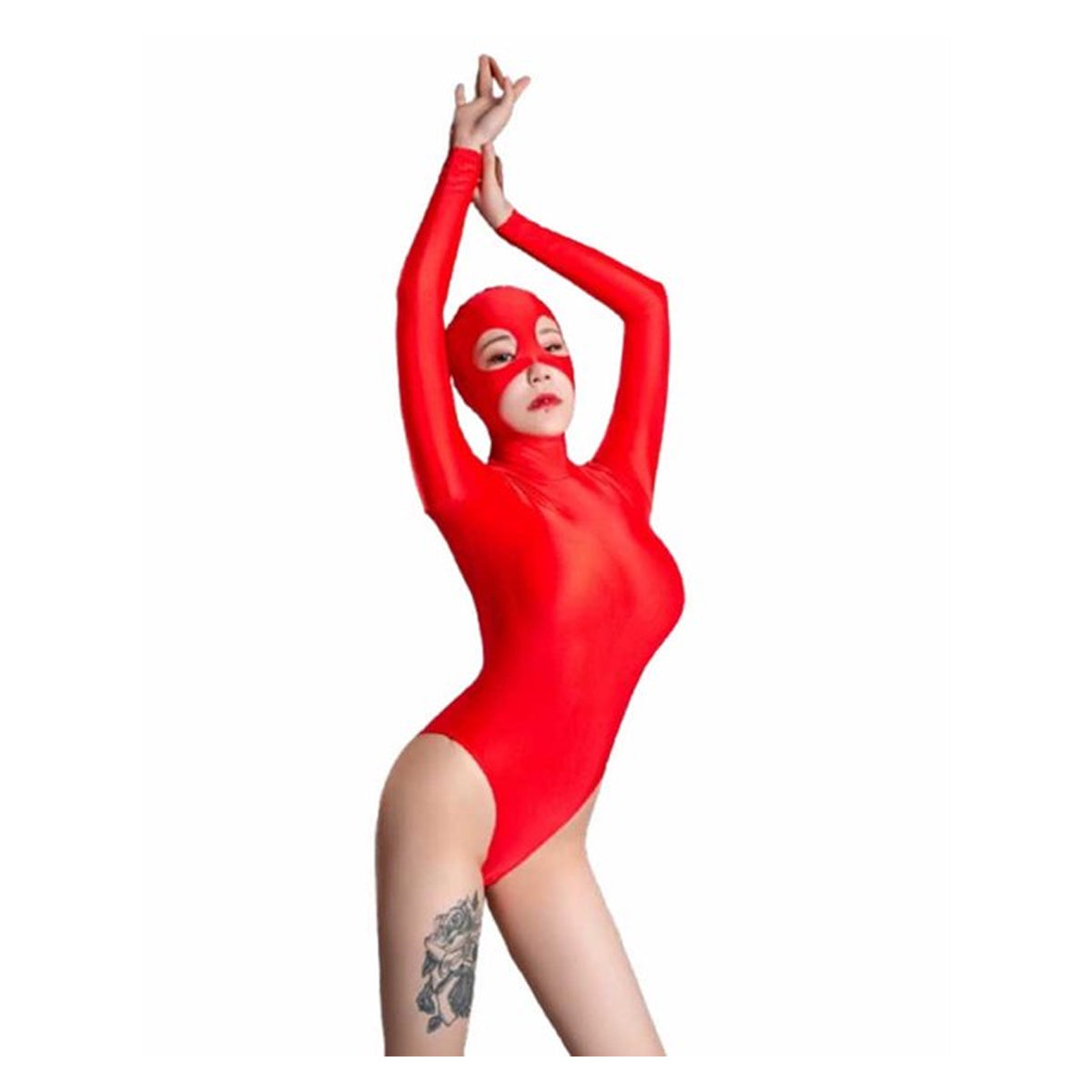 Erotische jumpsuit met bivakmuts