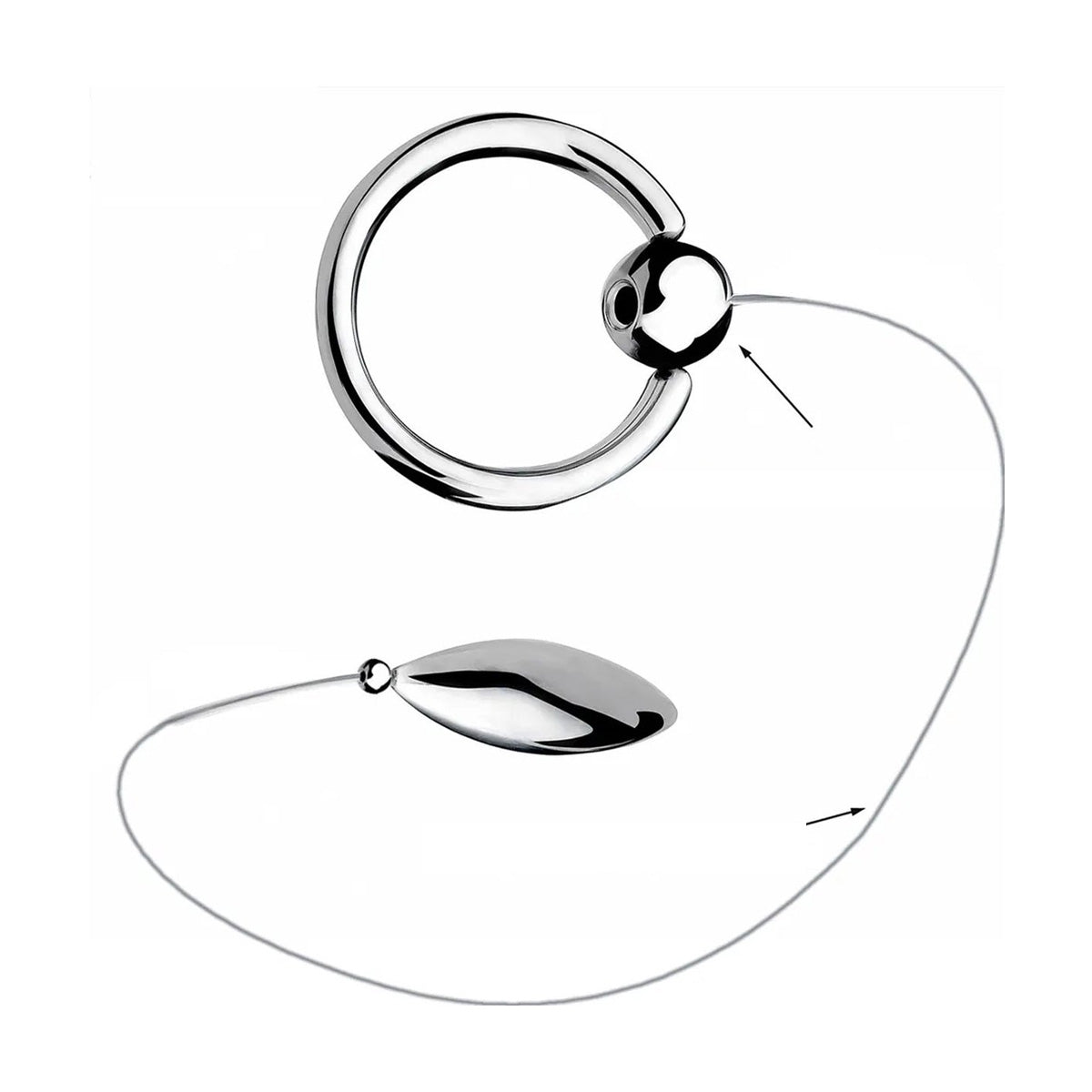 RVS Penisplug met Penisring