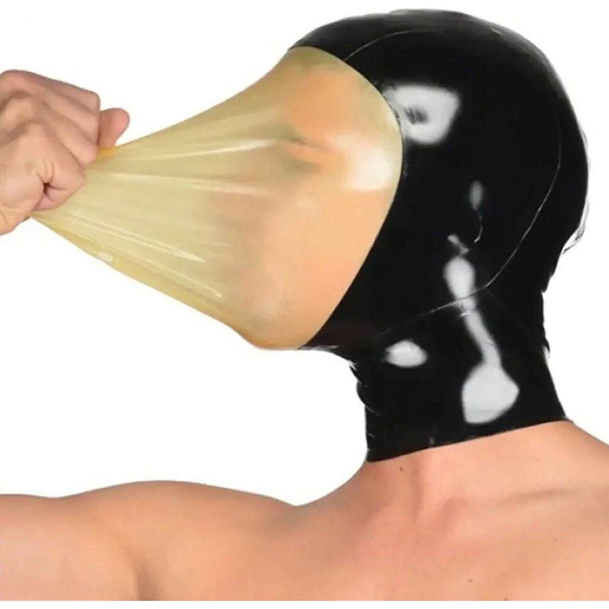 Latex Masker met Transparante Ademhalingszak