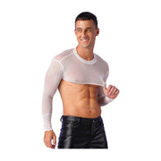 Transparante Korte Top met Lange Mouwen