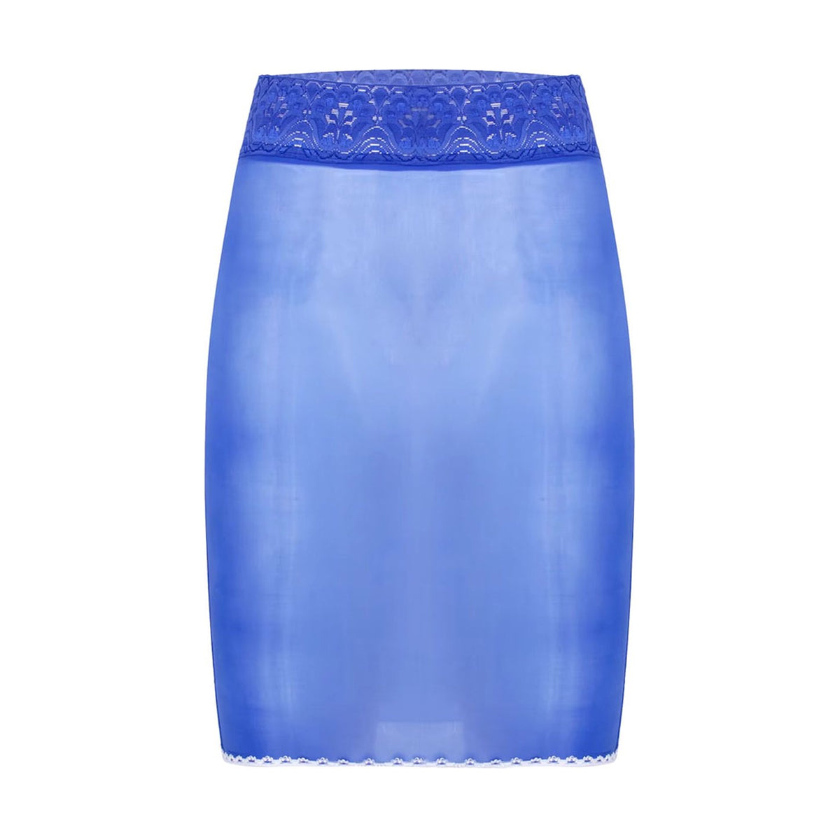 Doorschijnende Blauwe Aansluitende Rok