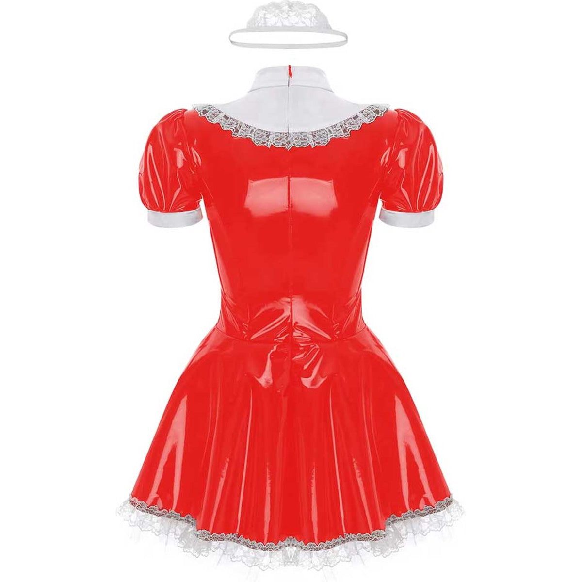 Latex wetlook schoonmaakster
