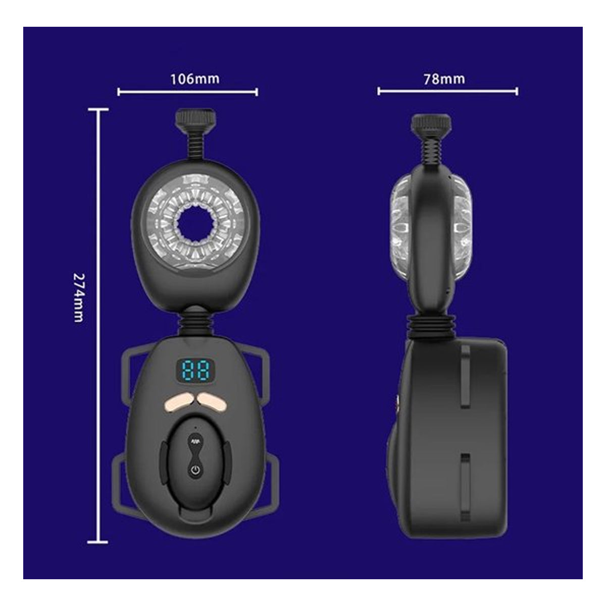Handsfree Masturbator met harnas