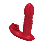Thrusting dildo clitoris vibrator