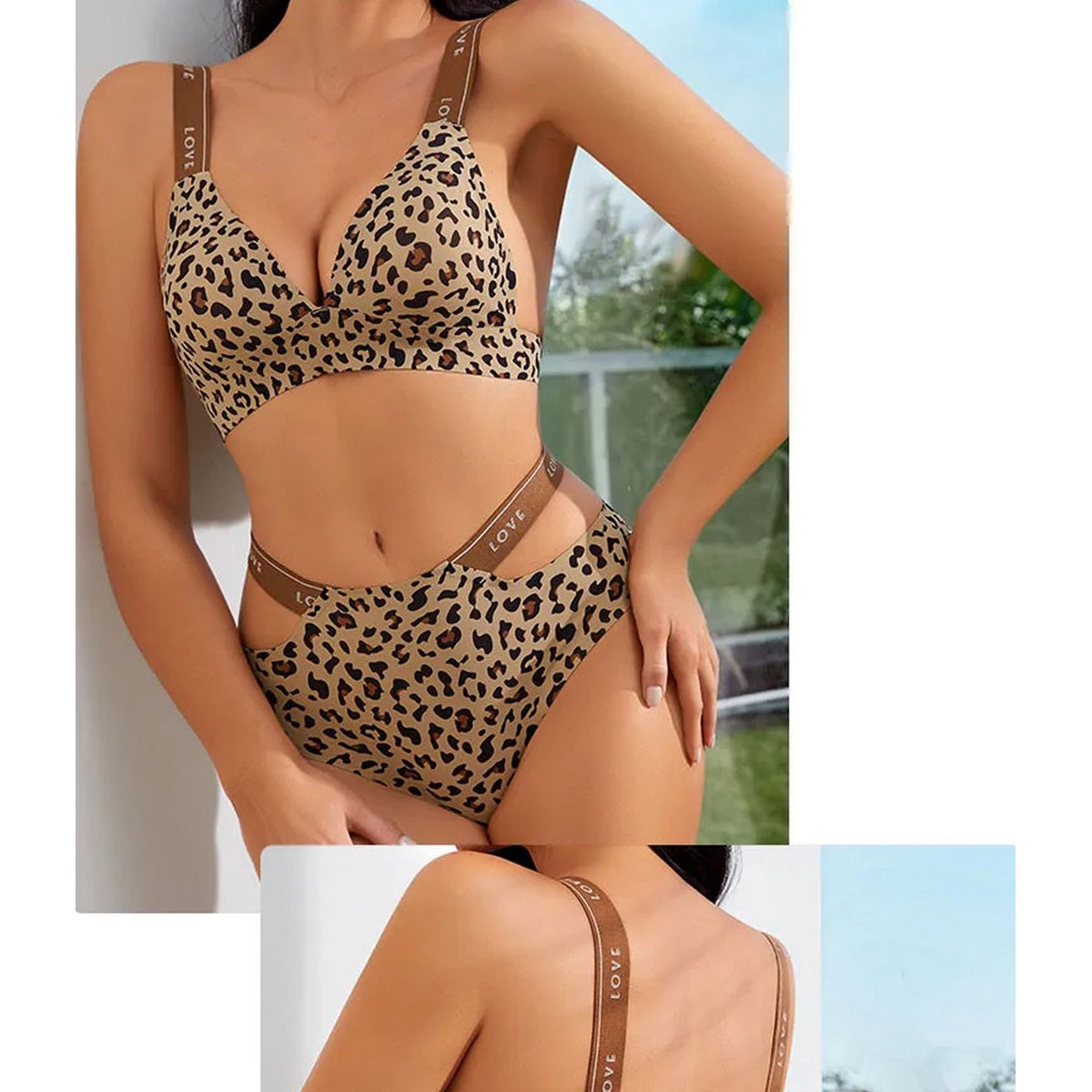 Elastische Lingerieset Luipaard