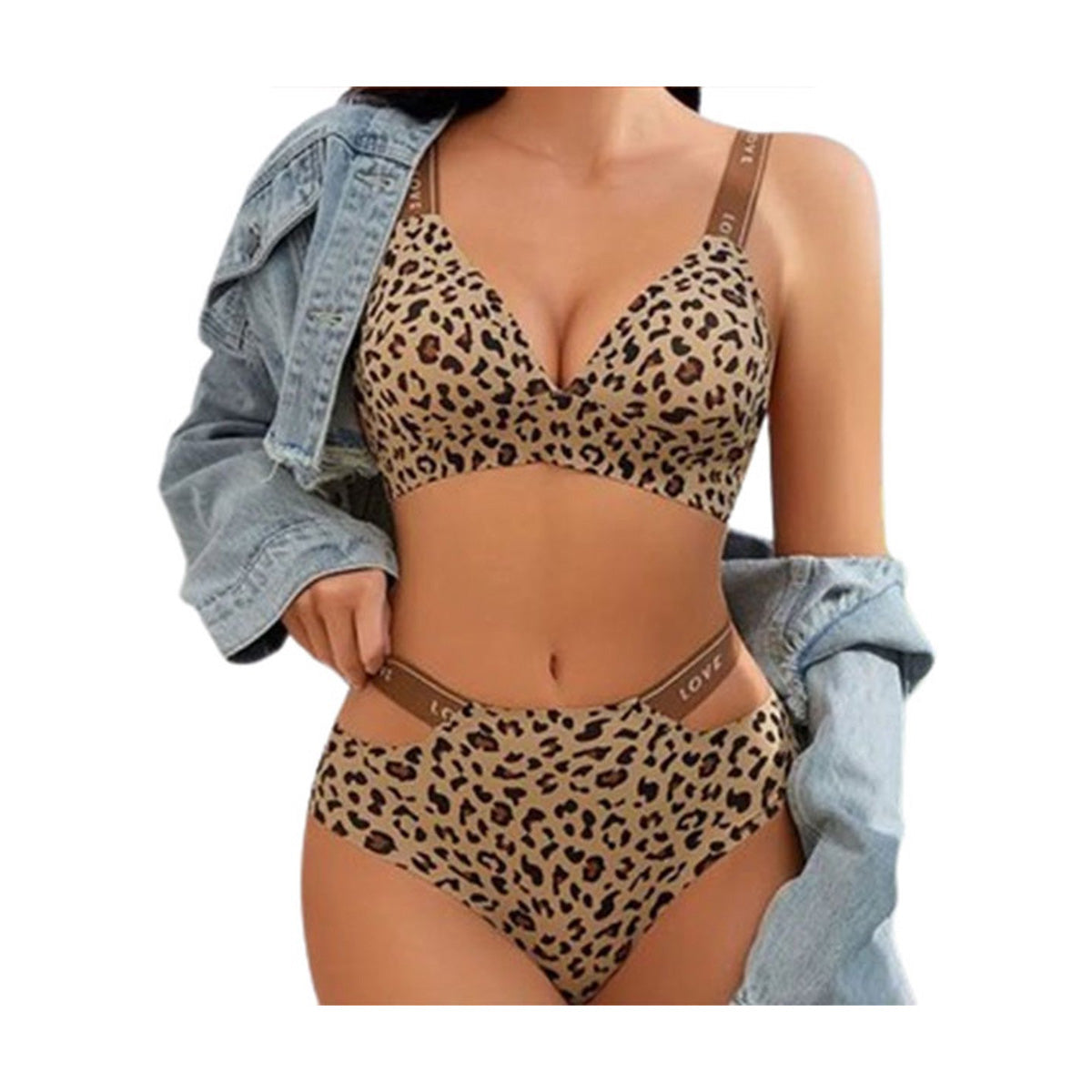 Elastische Lingerieset Luipaard
