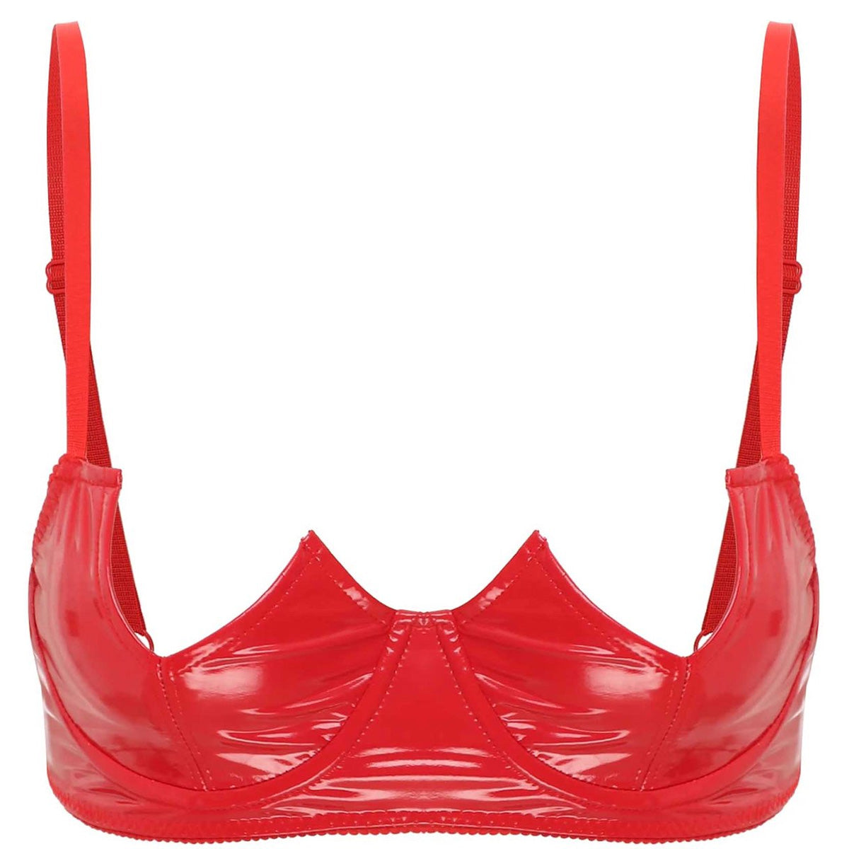 Half Open Latex Wetlook BH