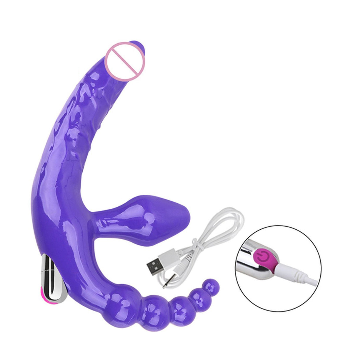 Drievoudige strap-on vibrator