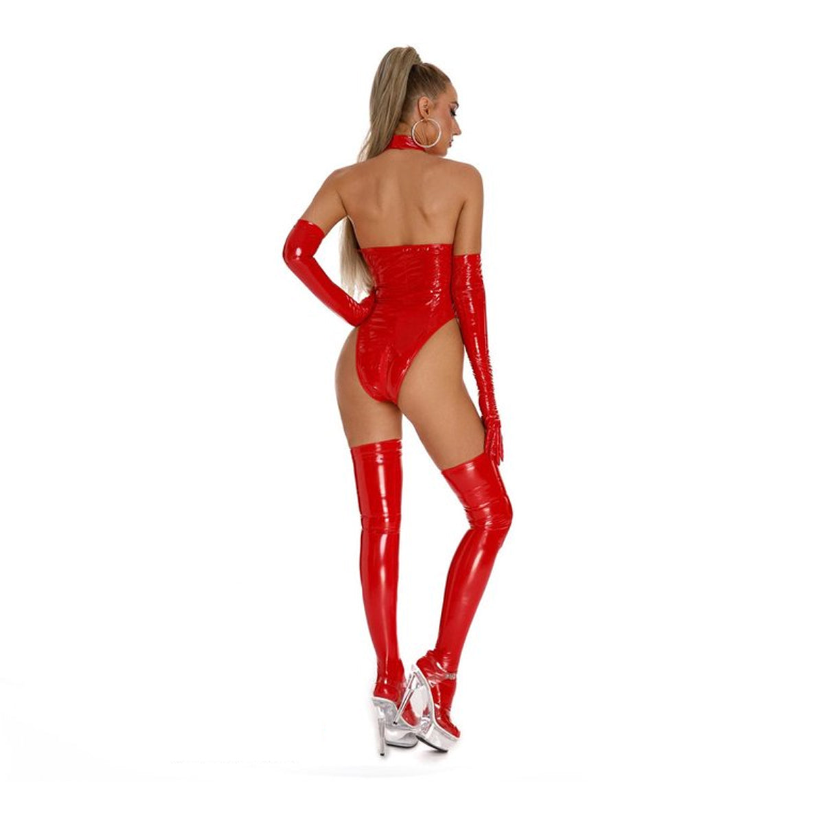 3 delige PU Latex look bodysuit